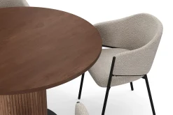 Noira Runt Litet Matbord Massiv Valnöt 120 cm med 4 Filip Matstolar