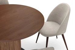 Noira Runt Litet Matbord Massiv Valnöt 120 cm med 4 Nibe Plus Matstolar