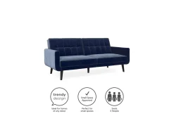 Nola 3-sits Bäddsoffa Sammet/Blå