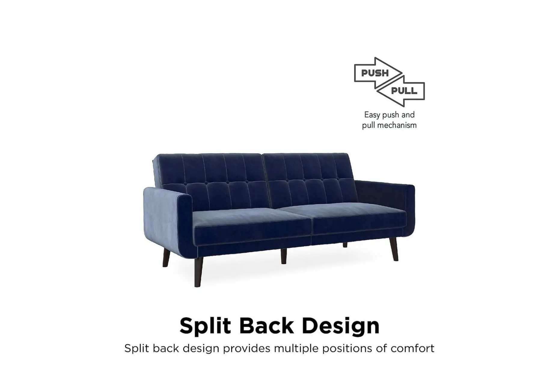Nola 3-sits Bäddsoffa Sammet/Blå