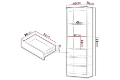 Office Hylla 60x35x180 cm