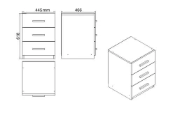 Okani Skrivbord 140 cm med Förvaring och Fotpall