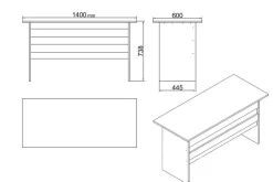 Okani Skrivbord 140 cm med Fotpall
