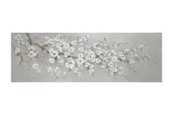 Oljemålning 50x150 cm vit sakura