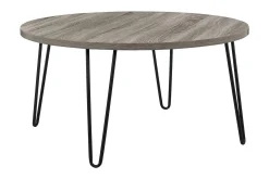 Owen Soffbord 90 cm Ovalt Runt Grå/Svart