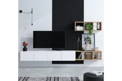 Pa Tv-möbelset 215x32 cm Vit/Brun