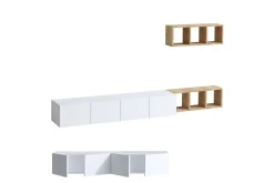 Pa Tv-möbelset 215x32 cm Vit/Brun