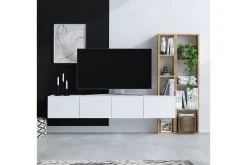 Pana Tv-möbelset 182x32 cm Vit/Brun