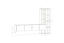 Pana Tv-möbelset 182x32 cm Vit/Brun