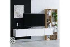 Pana Tv-möbelset 182x32 cm Vit/Brun