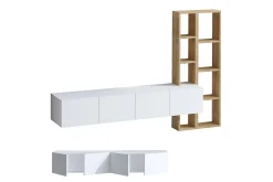 Pana Tv-möbelset 182x32 cm Vit/Brun