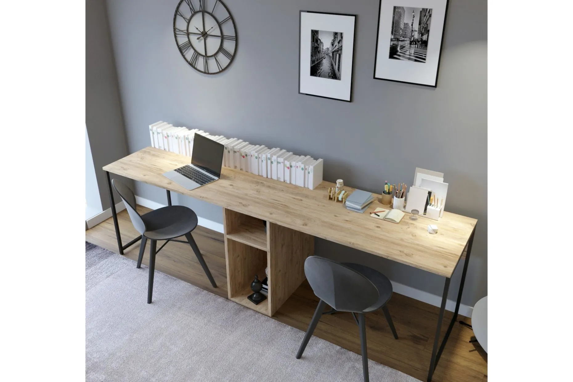 Pellafol Skrivbord 140 cm med Förvaring Hyllor