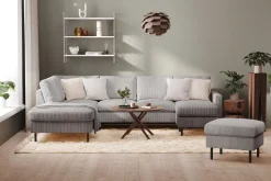 Peppe 4-sits Vänstervänd U-formad Soffa med Divan och Schäslong i Manchester