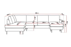 Peppe 4-sits Vänstervänd U-formad Soffa med Divan och Schäslong i Manchester