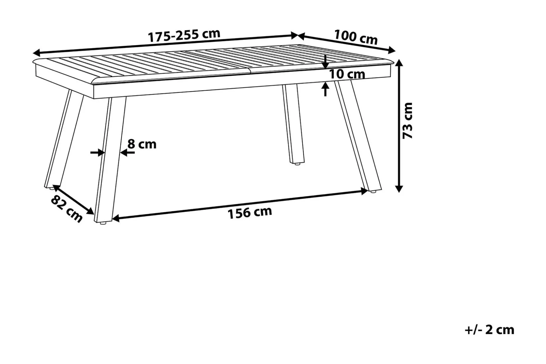 Pereta Trädgårdsbord 255 cm