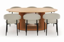 Peyra Matbord 200 cm Oval med 6 Sawako Stolar
