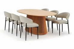Peyra Matbord 200 cm Oval med 6 Sawako Stolar