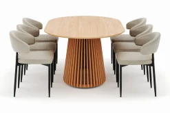 Peyra Matbord 200 cm Oval med 6 Sawako Stolar