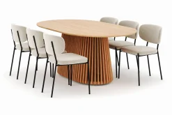 Peyra Matbord 200 cm Oval med 6 Gemmiano Stolar