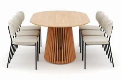 Peyra Matbord 200 cm Oval med 6 Gemmiano Stolar