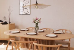 Peyra Matgrupp 200 cm Ovalt Ek med 6 Dastoori Matstolar