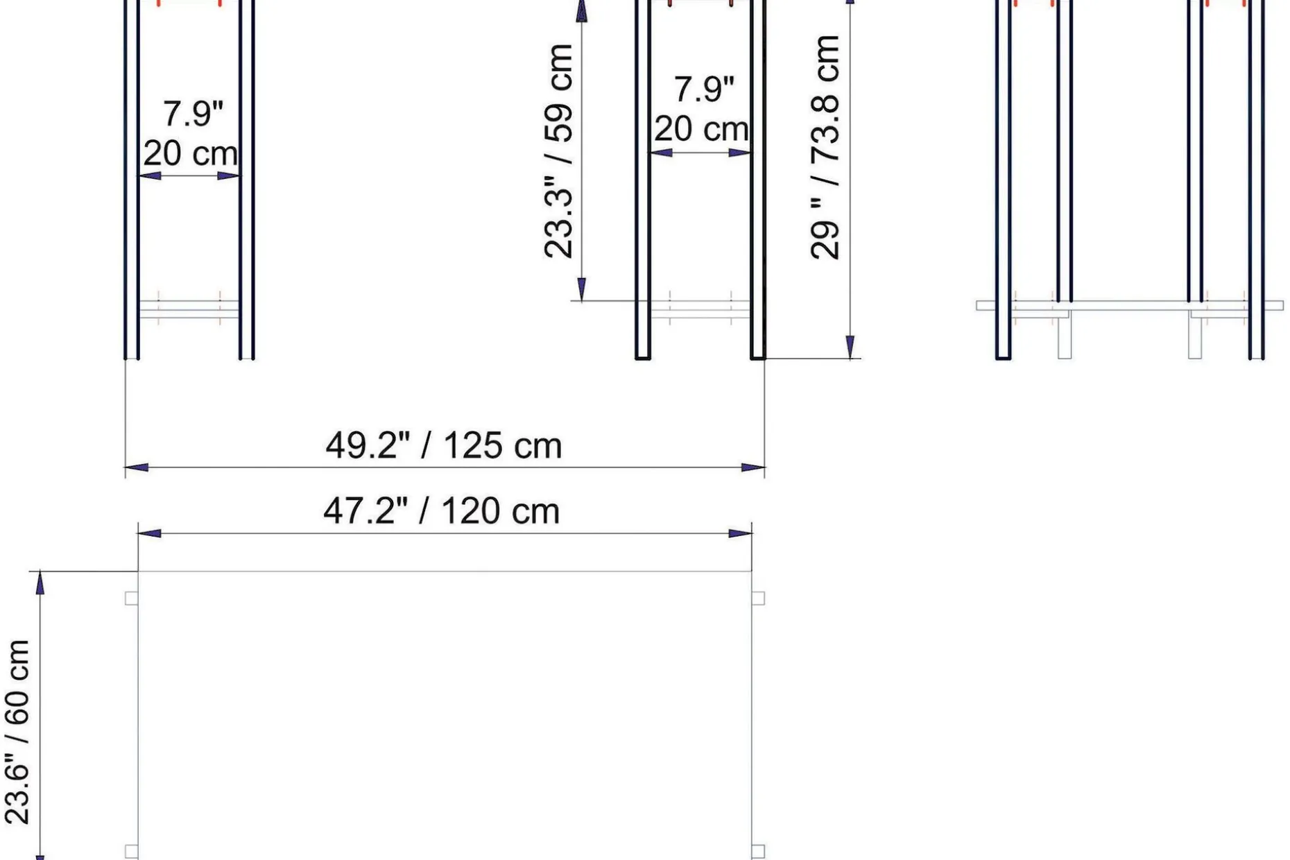 Pinnarp Skrivbord 125 cm med Förvaring 2 Hyllor