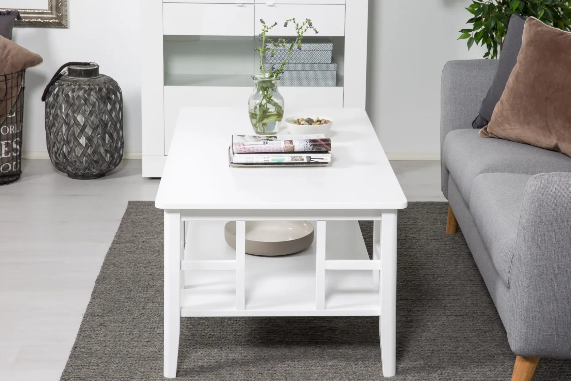 Piteå Soffbord 130 cm med Förvaring Hylla