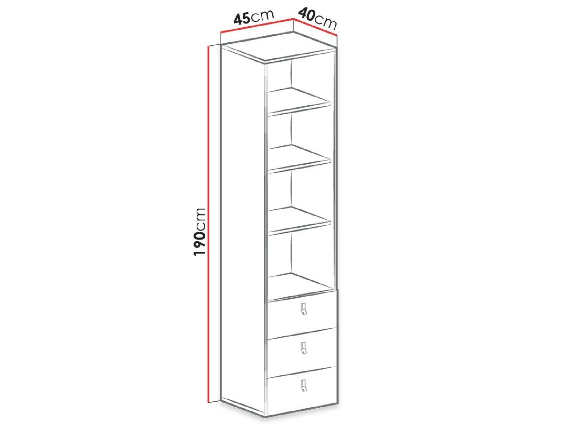 Planeta Bokhylla 190 cm
