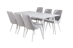 Polar Matgrupp 180 cm Rektangulär med 6 Velvet Deluxe stolar