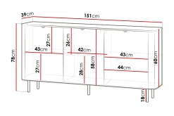 Pollena Skänk 151x39 cm