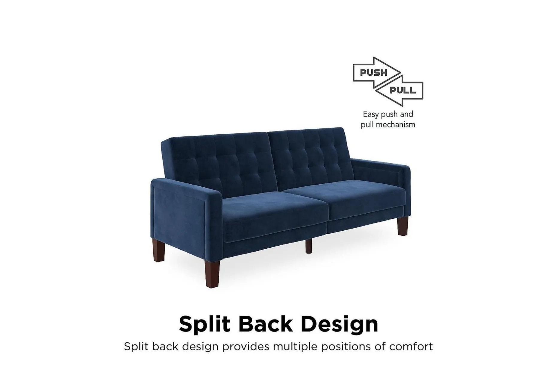 Porter 2-sits Bäddsoffa Sammet/Blå