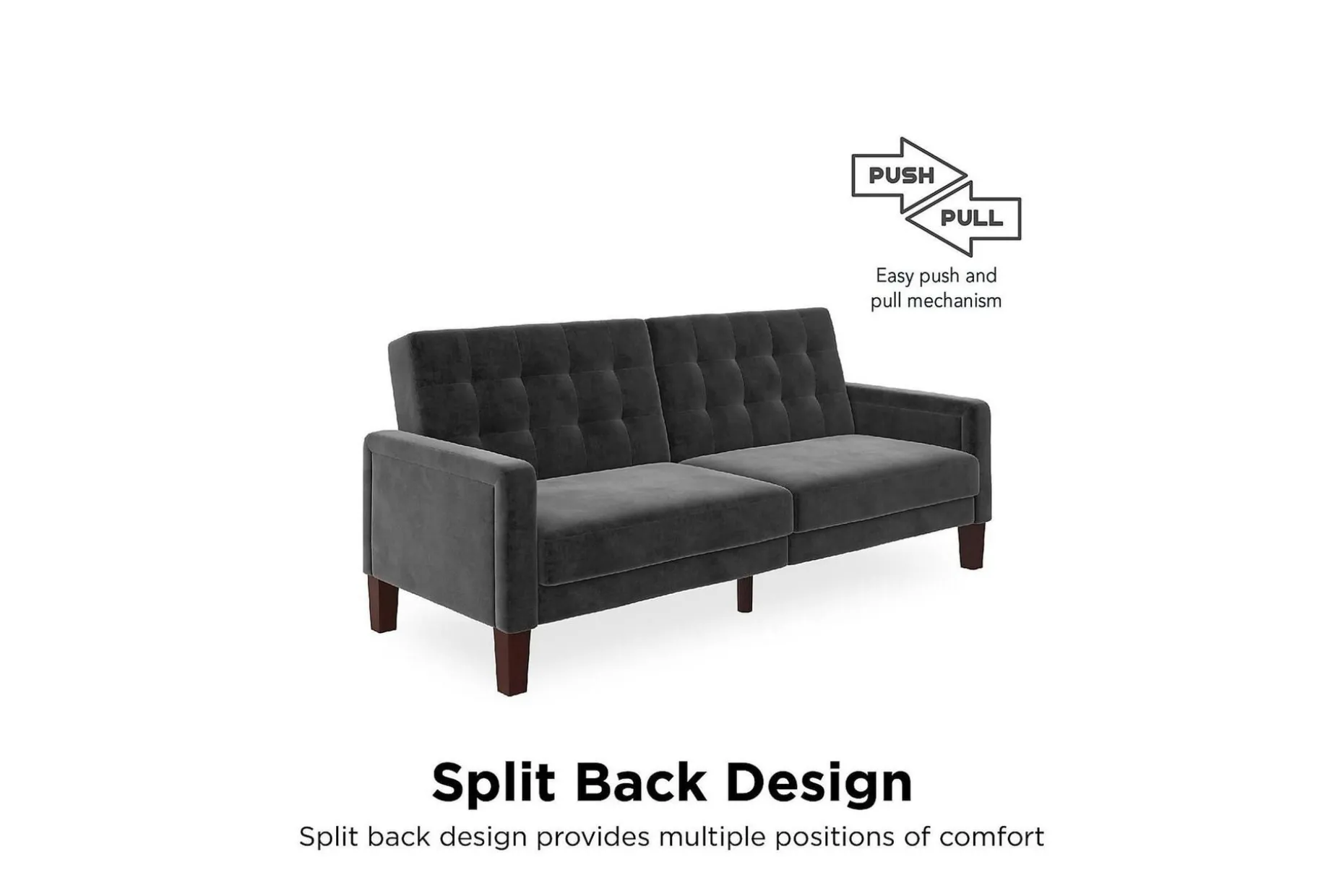 Porter 2-sits Bäddsoffa Sammet/Grå
