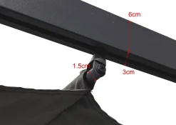 Porto Pergola 3x3 m i aluminium med tak för solskydd