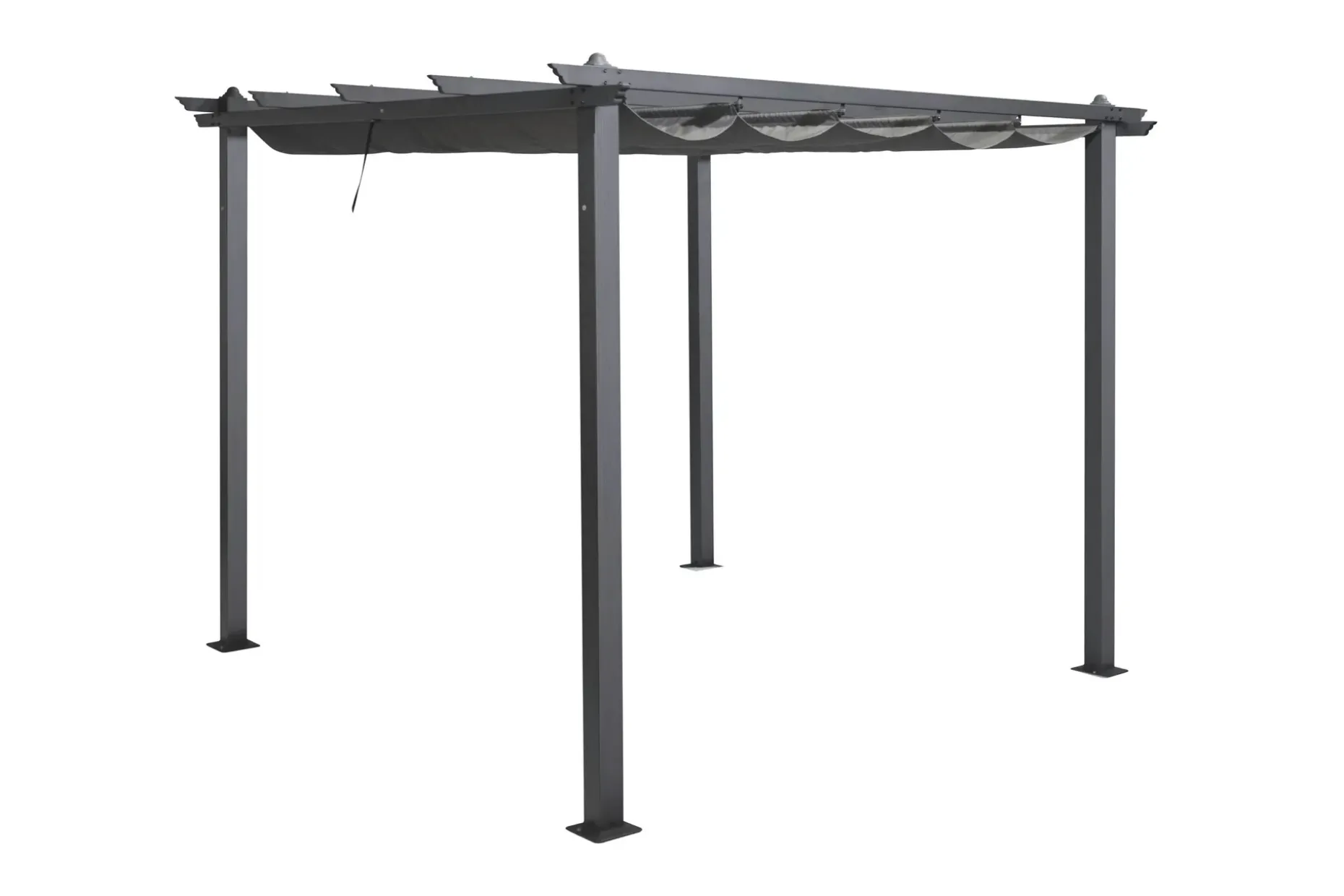 Porto Pergola 3x3 m i aluminium med tak för solskydd
