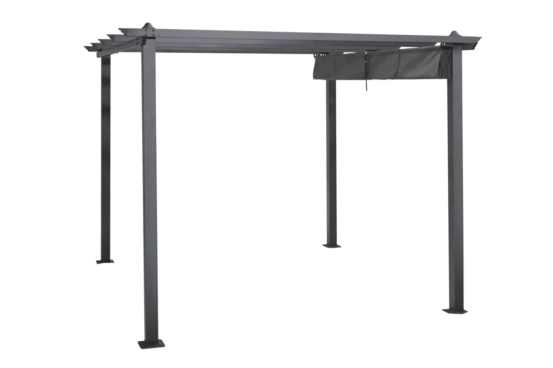 Porto Pergola 3x3 m i aluminium med tak för solskydd