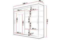 Prag Garderob 180 cm Skjutdörrar