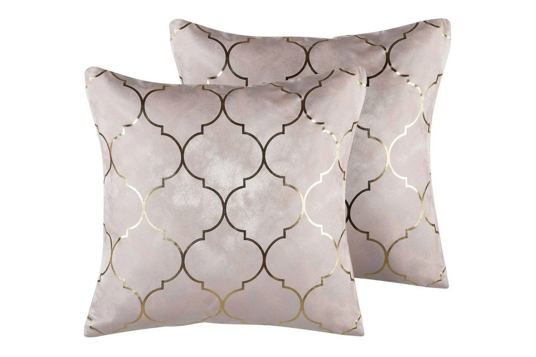 Prydnadskuddar Alyssum set om 2 Rosa/guld, Polyester