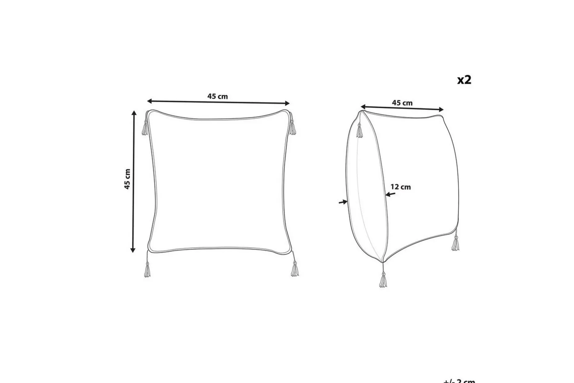 Prydnadskuddar Camellia set om 2