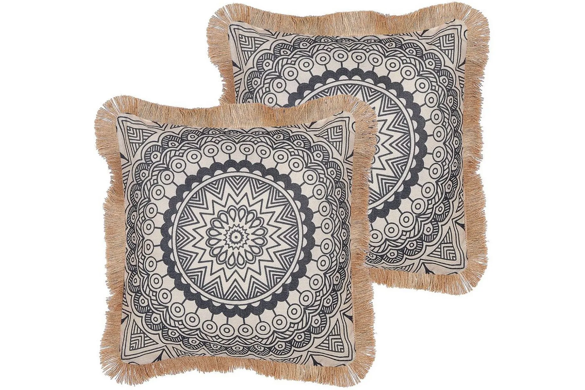 Prydnadskuddar Geranium set om 2 Beige/svart