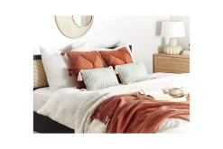 Prydnadskuddar Hakone set om 2 Grön/beige, Rektangulär