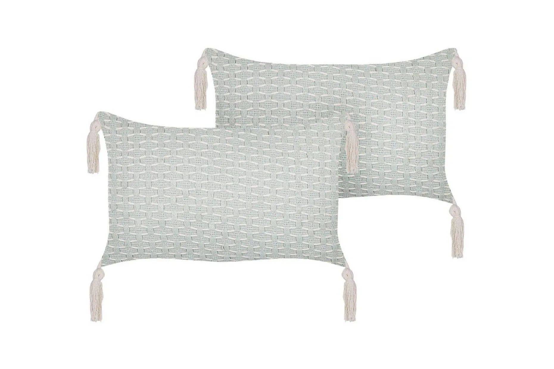 Prydnadskuddar Hakone set om 2 Grön/beige, Rektangulär