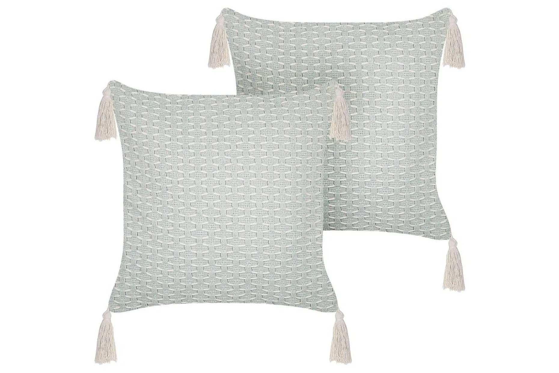 Prydnadskuddar Hakone set om 2 Grön/beige, Fyrkantig