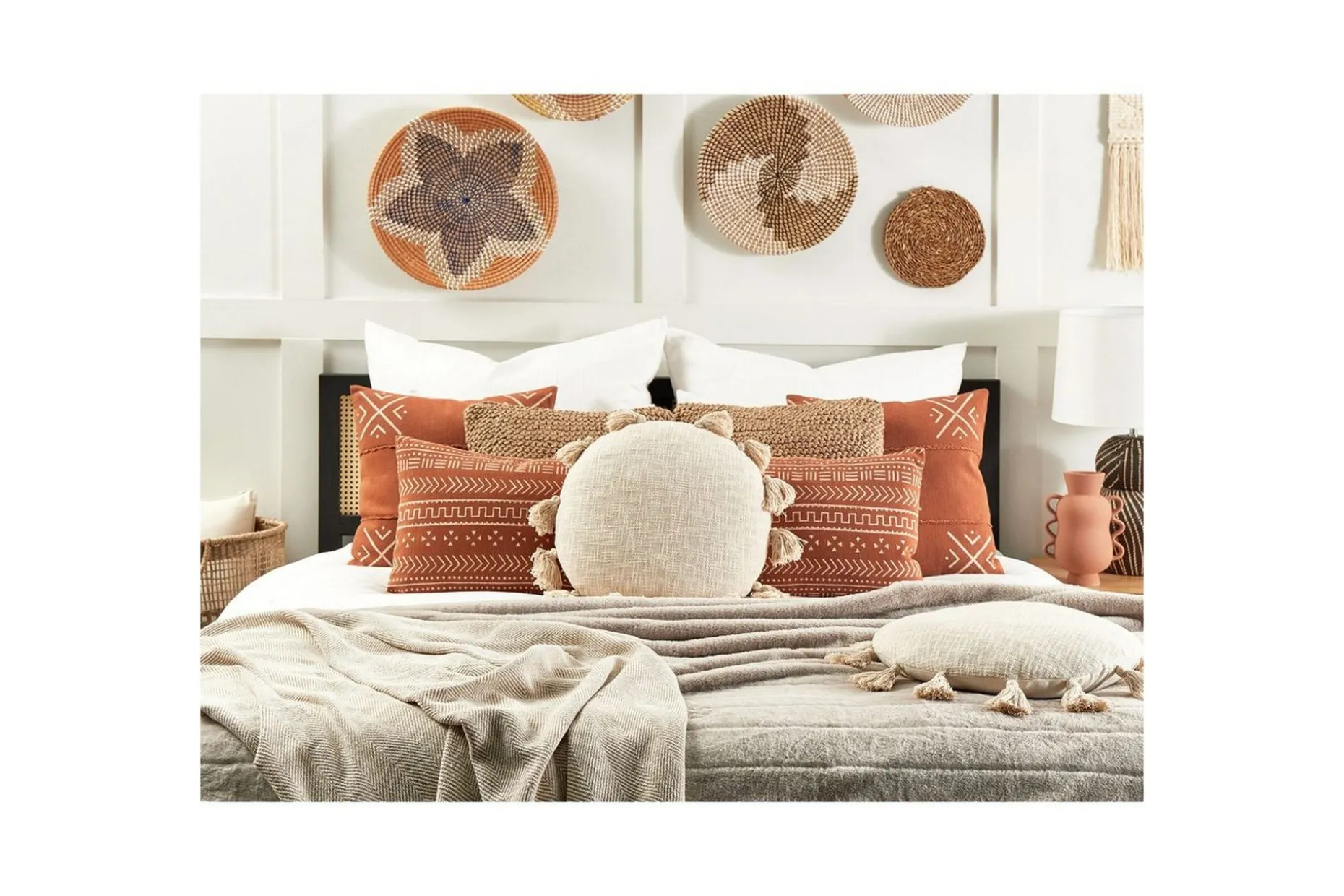 Prydnadskuddar Madia set om 2 Beige
