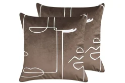 Prydnadskuddar Philodendron set om 2 Brun/Vit