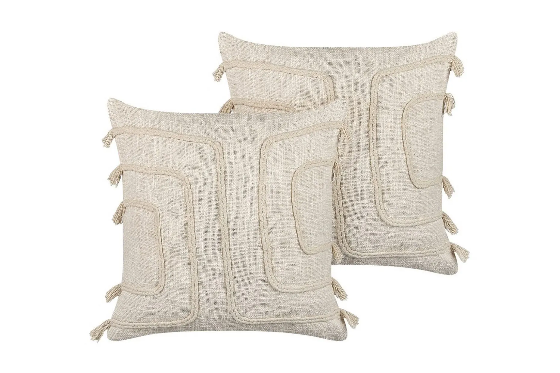 Prydnadskuddar Pleione set om 2 Beige