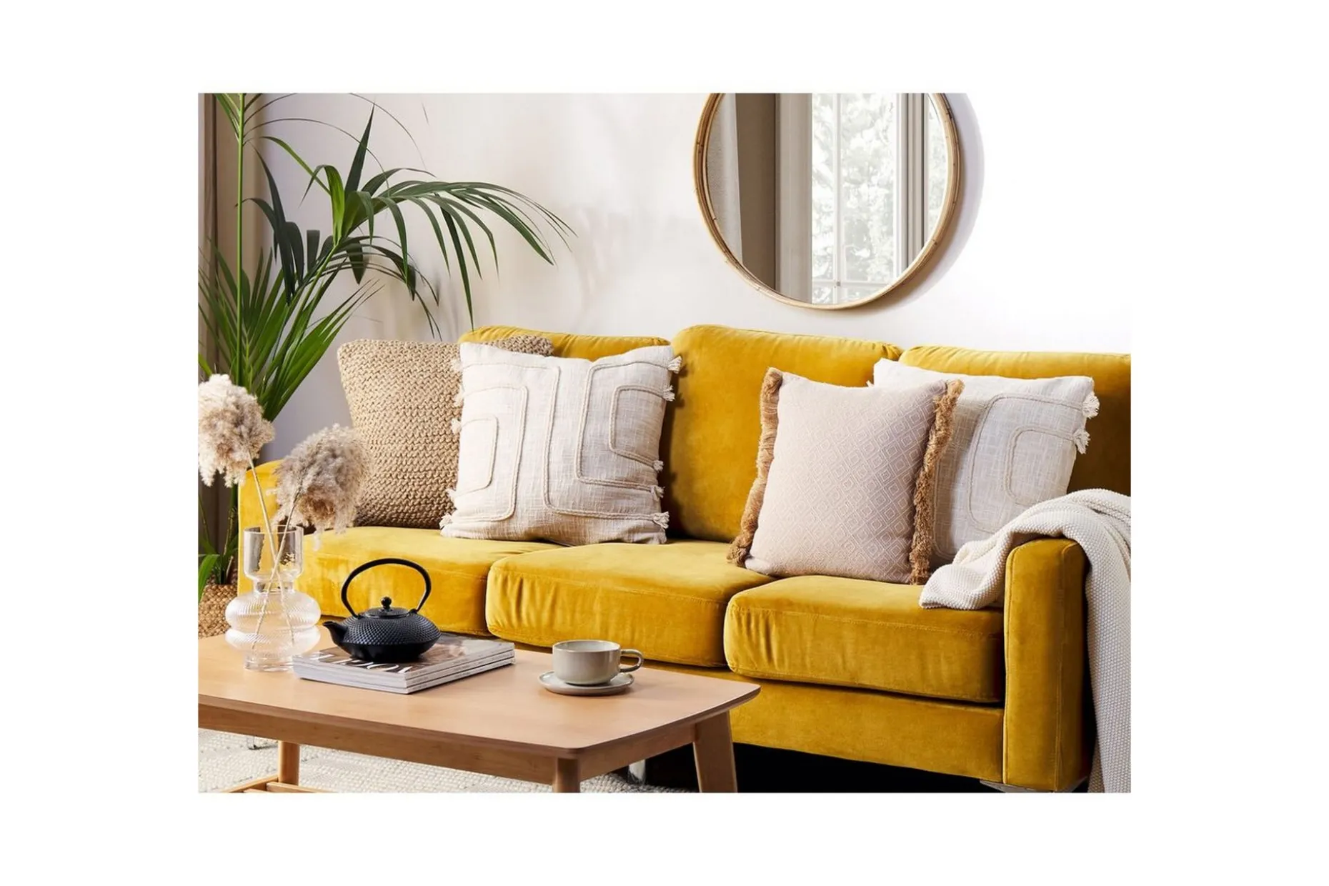Prydnadskuddar Pleione set om 2 Beige