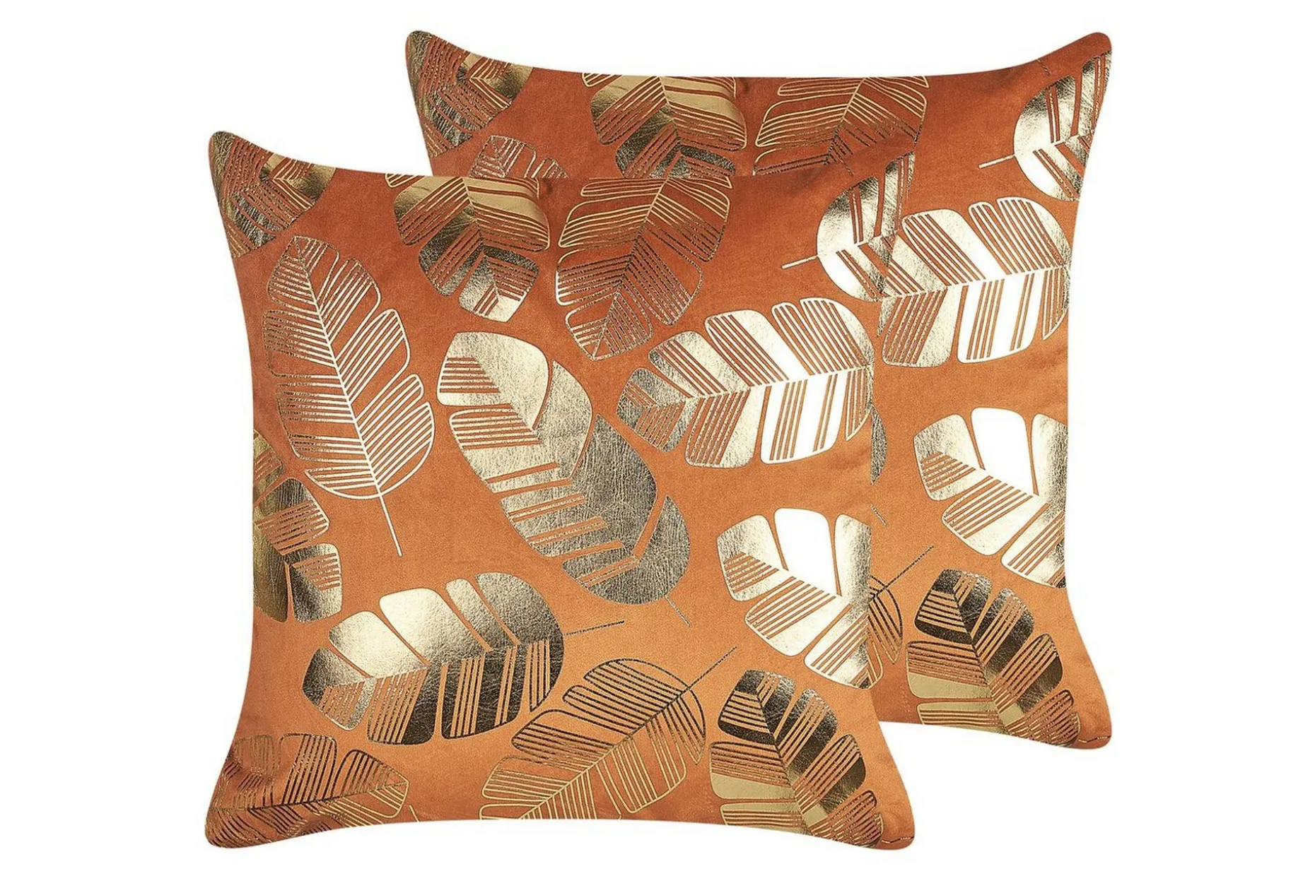 Prydnadskuddar Sunflower set om 2 Orange/guld