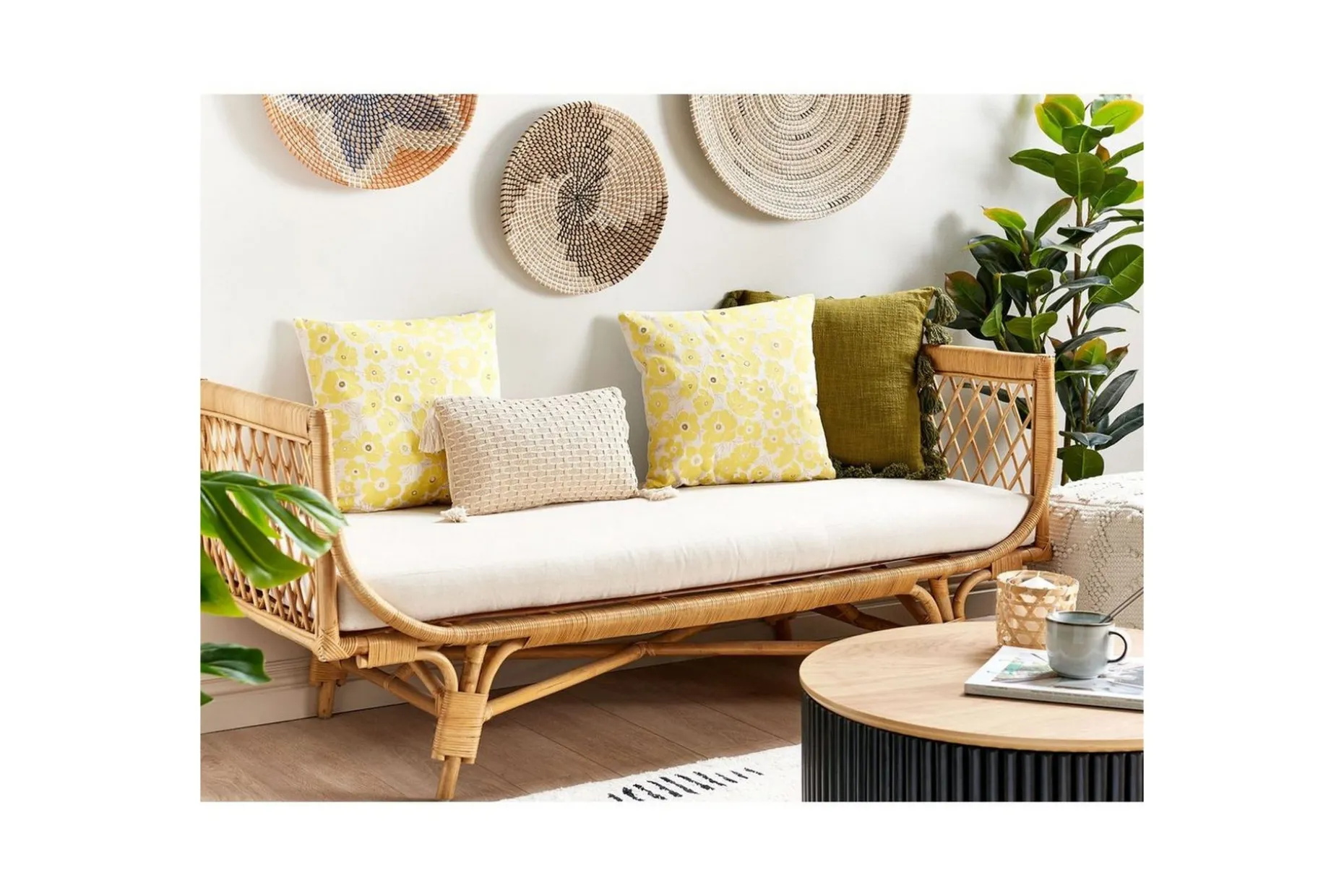 Prydnadskuddar Triteleia set om 2 Gul/Beige/Guld