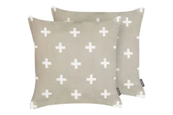 Prydnadskuddar Velleia set om 2 Beige/vit