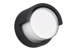 Puno LED vägglampa rund mattsvart